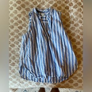 J. CREW striped linen sleeveless blouse Size L